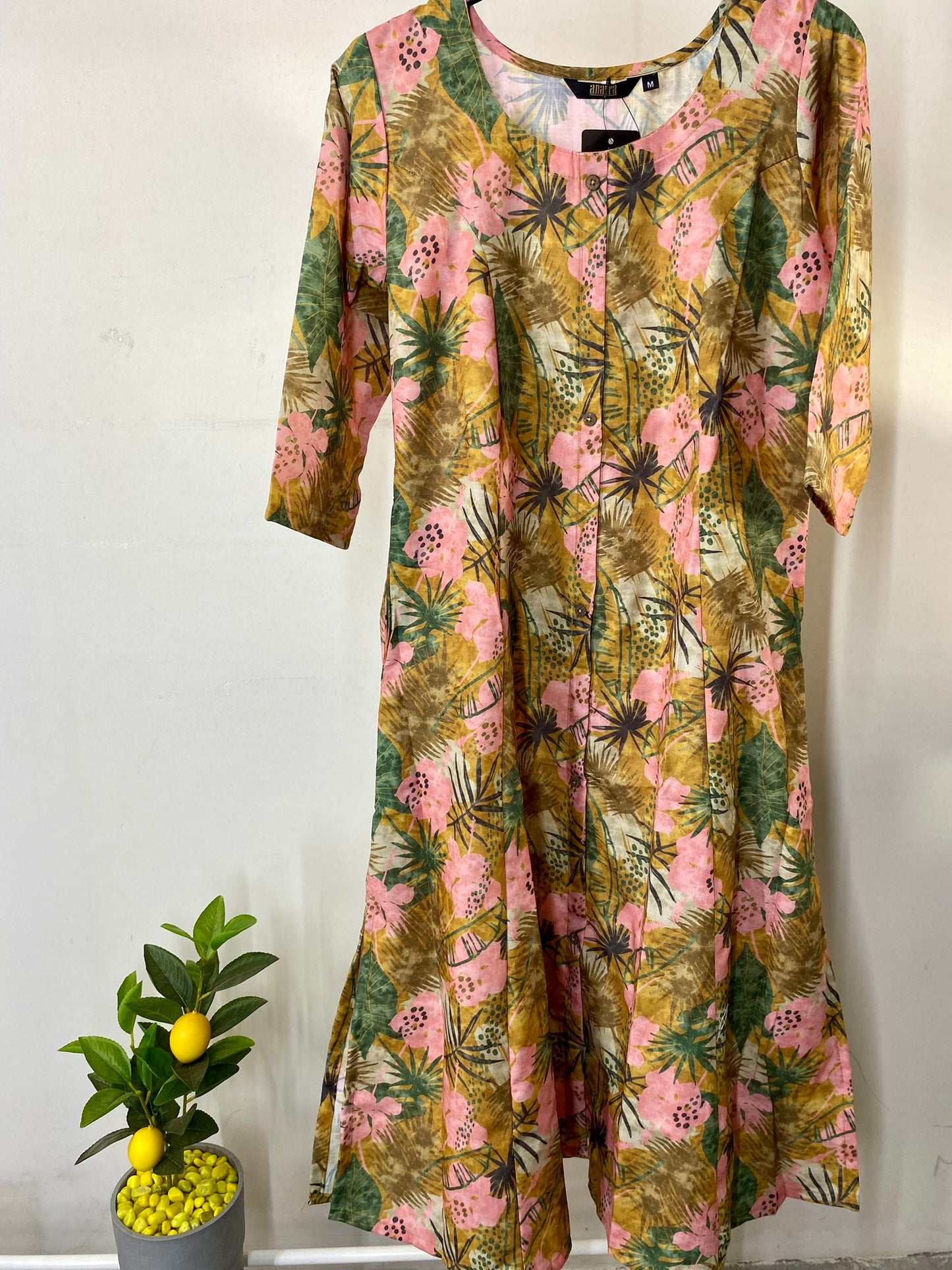 234055YELLOW - Womens KURTHI TOP