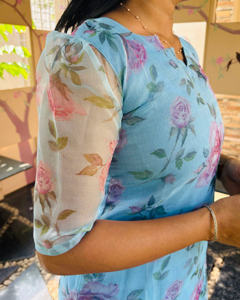 Eilaa - Light Blue Organza Top