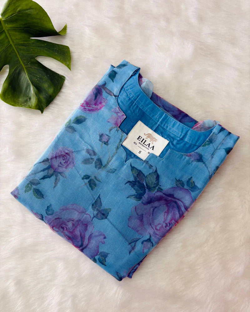 Eilaa - Light Blue Organza Top