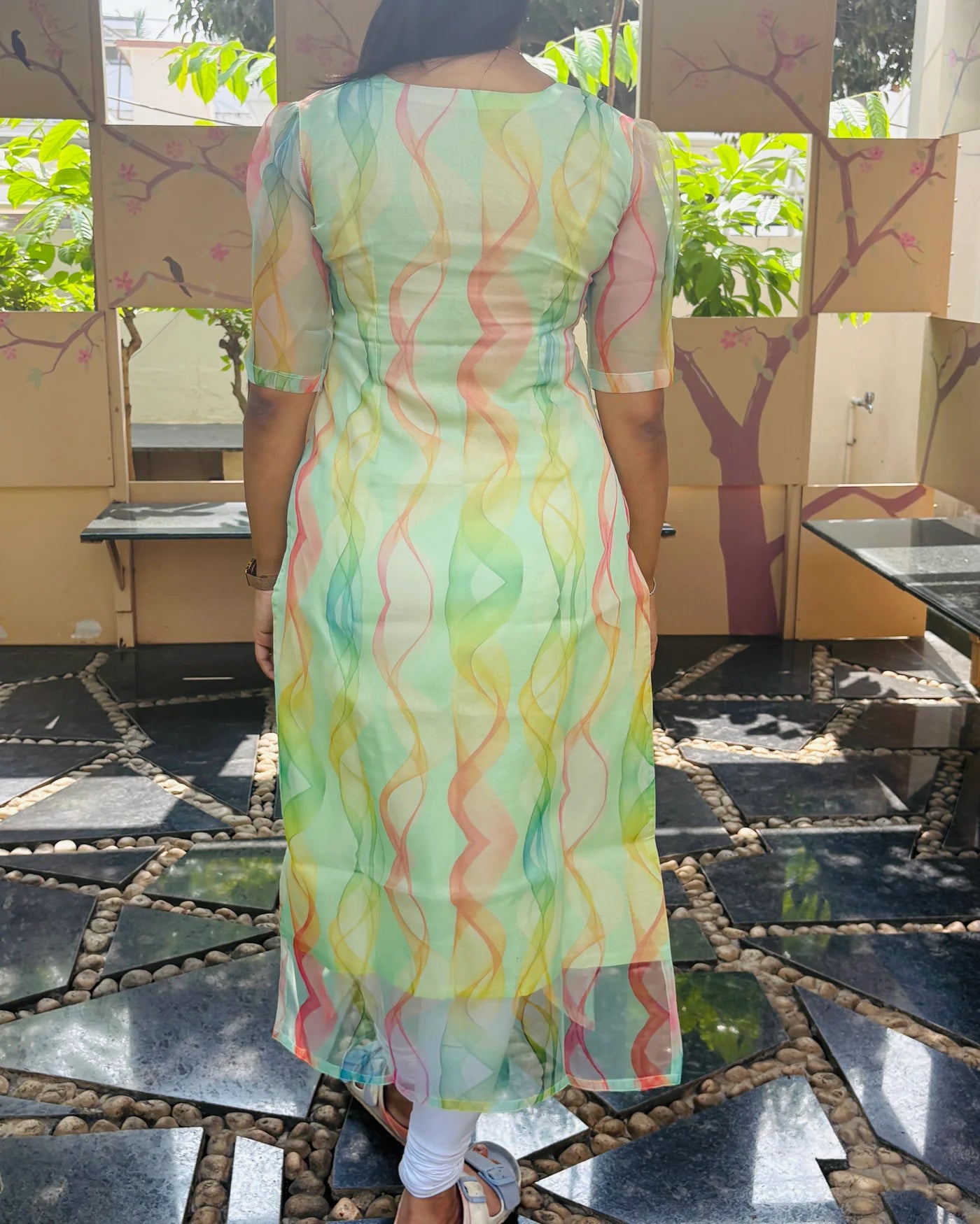 Eilaa - Light Green Organza Top