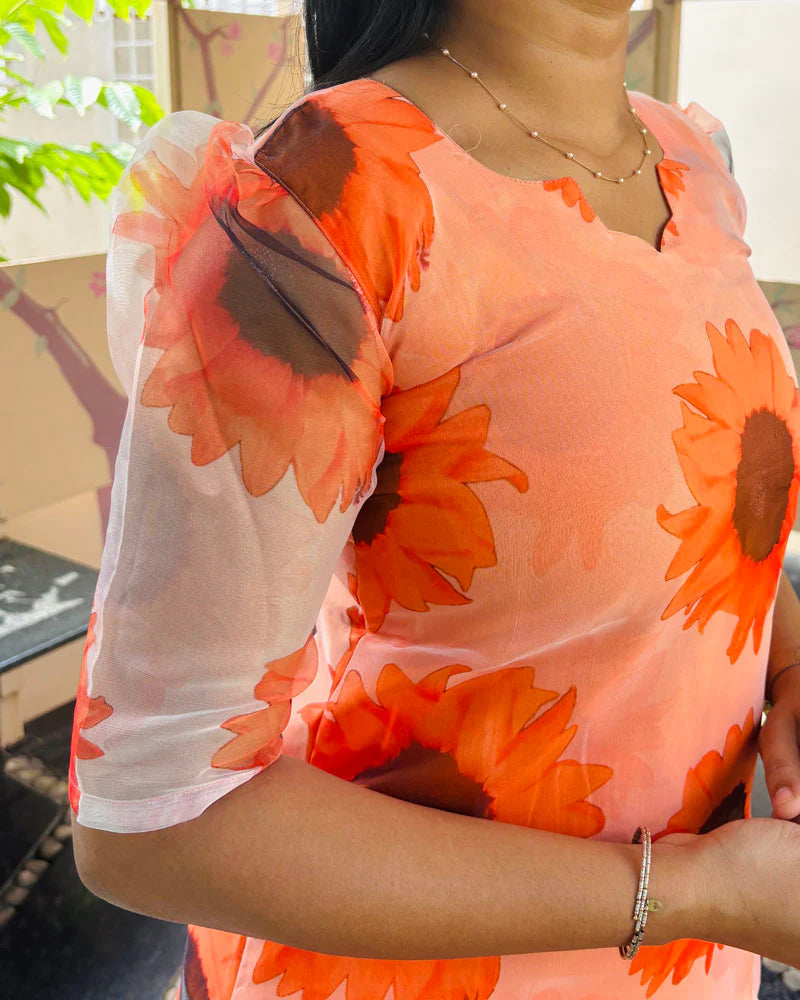 Eilaa - Orange Organza Top