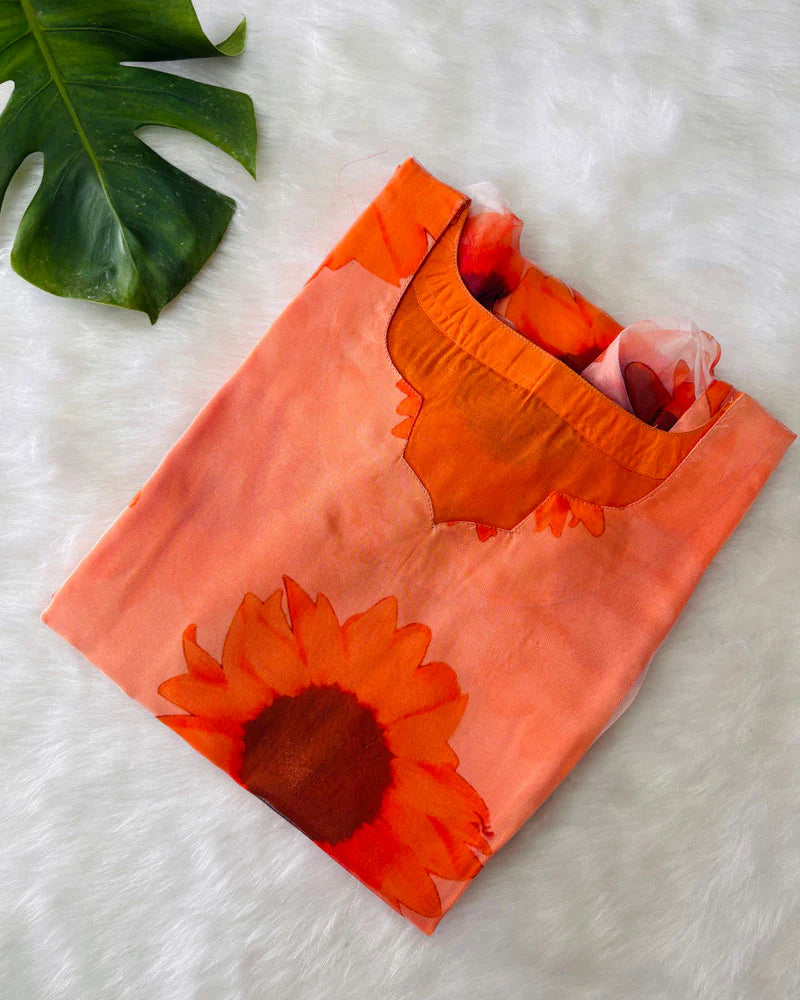 Eilaa - Orange Organza Top