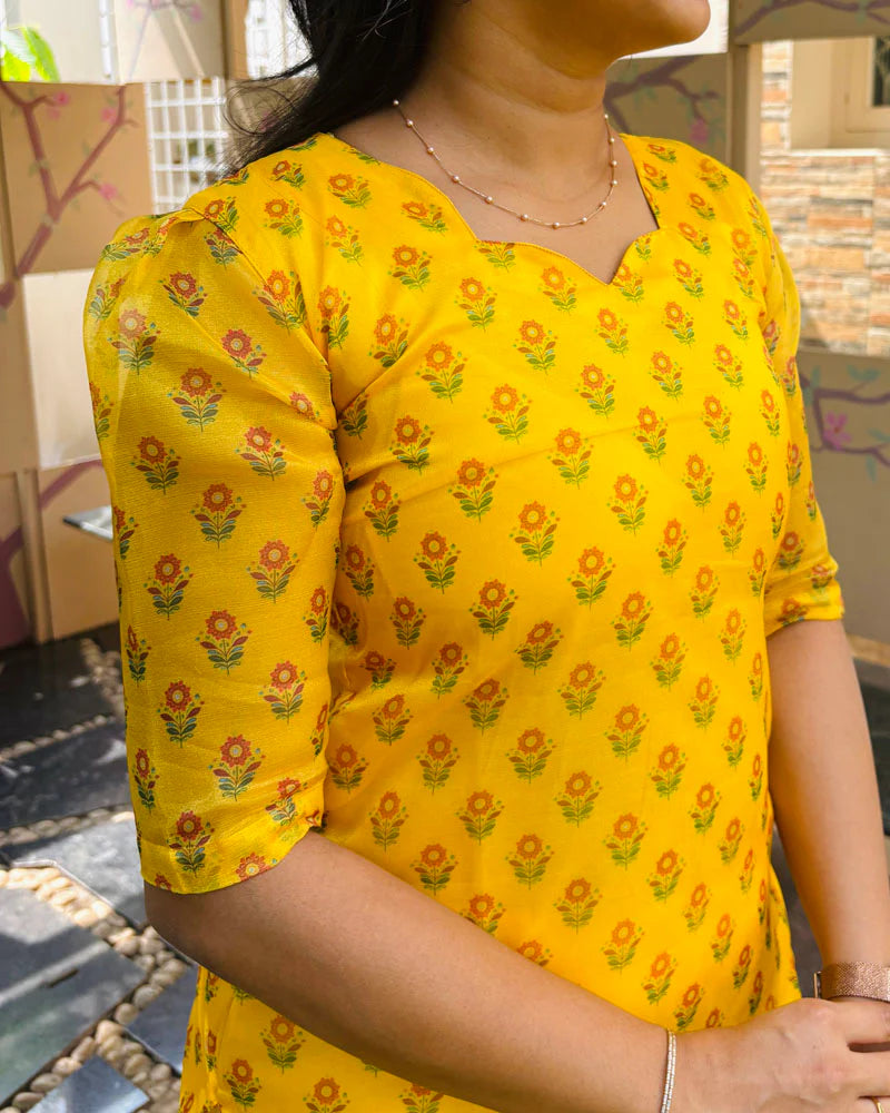 Eilaa - Yellow Charm Organza Top