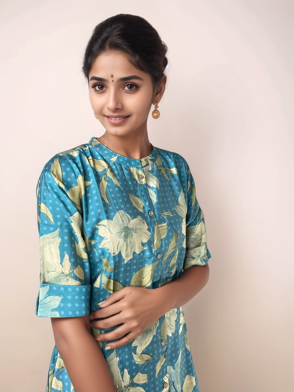 Womens Blue Princess Cut Top S - 170322Blue