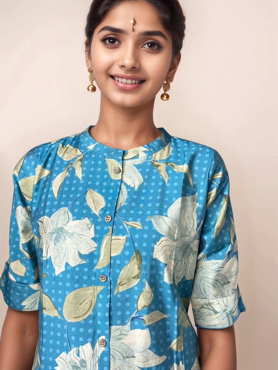 Womens Blue Princess Cut Top S - 170322Blue