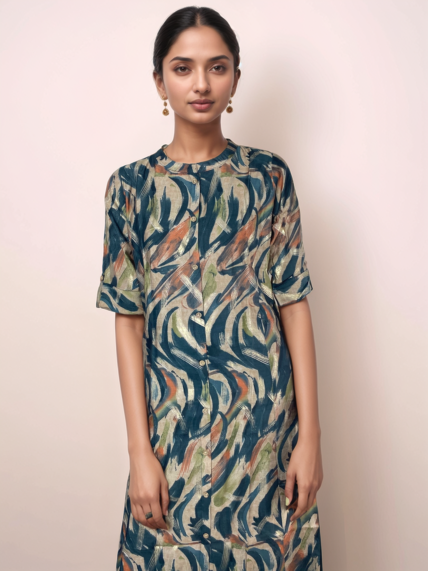 Womens Dark Green Princess Cut Top S - 170321DarkGreen
