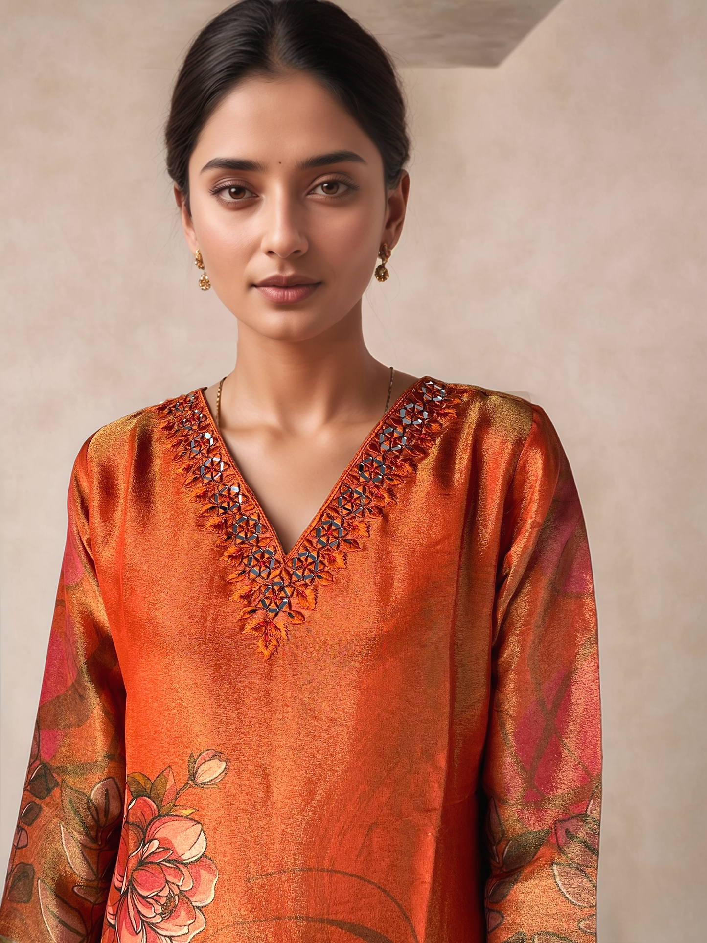 Womens Orange Straight Cut Top - 3005105Orange