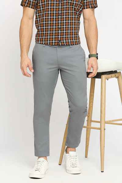 BASICS Mens MID GREY TAPERED TROUSER 23BTR51875 FF