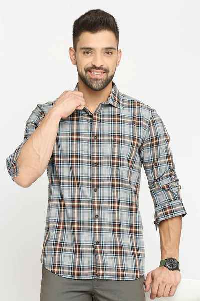 BASICS Mens LIGHT GREY SLIM SHIRT 23BSH51677 HS