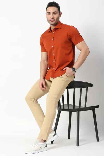 BASICS Mens KHAKI TAPERED TROUSER 23BTR50181 FF