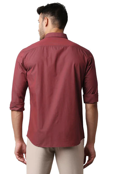 BASICS Mens RED SLIM SHIRT 23BSH52253 LS