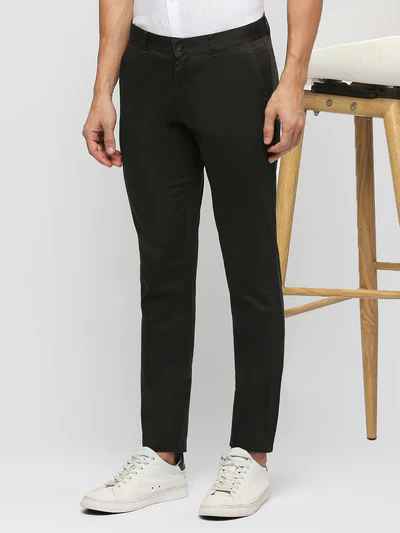 BASICS Mens DARK GREY TAPERED TROUSER 22BTR51025 FLATFRONT