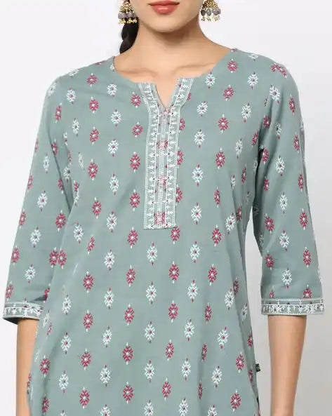 WOMENS KURTHI GREY BLUE