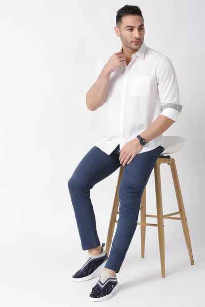BASICS Mens NAVY TAPERED TROUSER 23BTR50193 FF