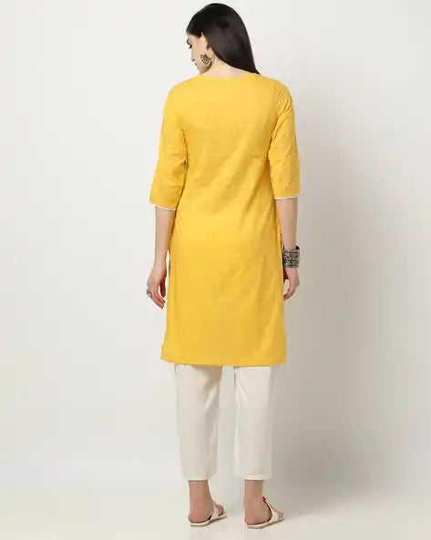 WOMENS KURTHI YELLOW