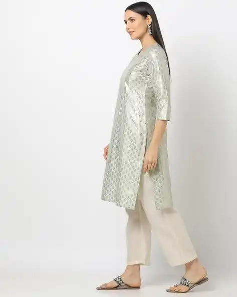 WOMENS KURTHI SILVER GREY