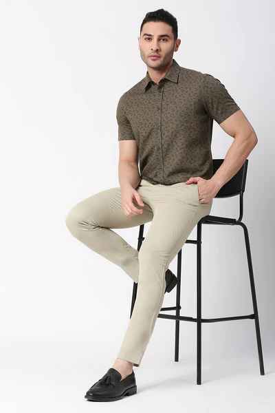 BASICS Mens KHAKI TAPERED TROUSER 23BTR50280 FF