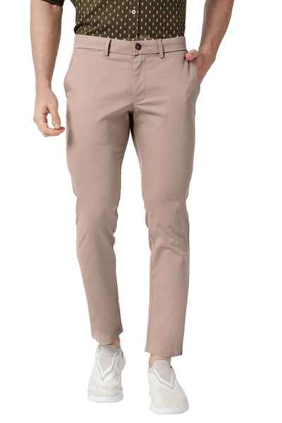 BASICS Mens MID BROWN TAPERED TROUSER 23BTR50297 FF