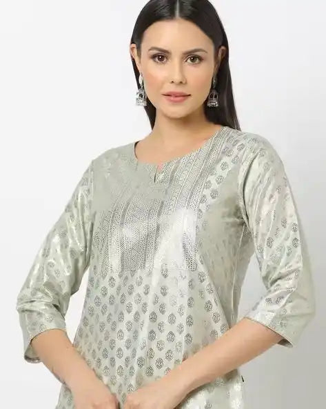 WOMENS KURTHI SILVER GREY
