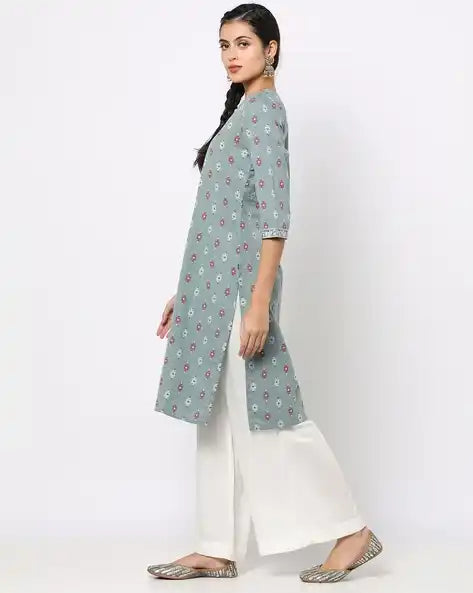 WOMENS KURTHI GREY BLUE