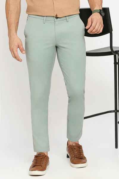 BASICS Mens MID GREEN TAPERED TROUSER 23BTR51630 FF