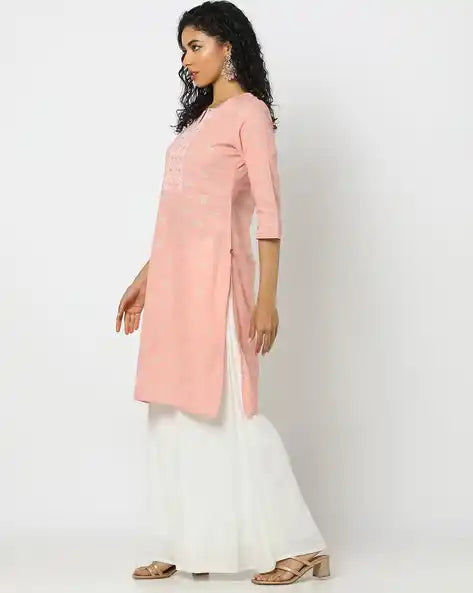 WOMENS KURTHI BABY PINK