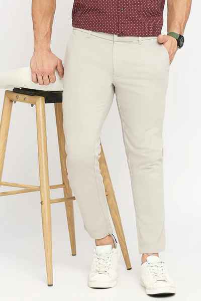 BASICS Mens MID GREY TAPERED TROUSER 23BTR51652 FLATFRONT