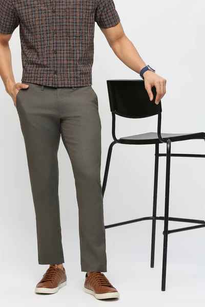 BASICS Mens DARK BROWN TAPERED TROUSER 23BTR51631 FF