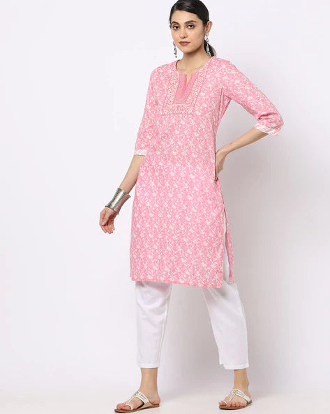 WOMENS KURTHI BABY PINK