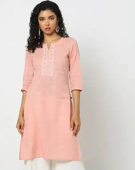 WOMENS KURTHI BABY PINK