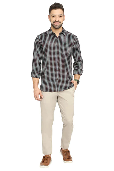 BASICS Mens WINE SLIM SHIRT 23BSH51534 LS