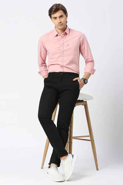 BASICS Mens BLACK TAPERED TROUSER 23BTR51390 FF