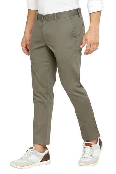 BASICS Mens LIGHT GREEN TAPERED TROUSER 23BTR51559 FF