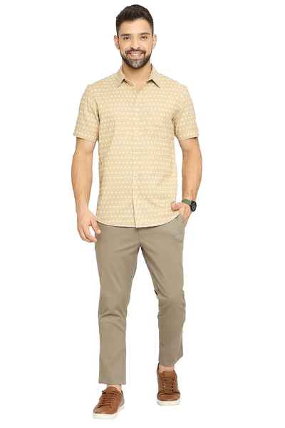 BASICS Mens LIGHT BROWN TAPERED TROUSER 23BTR51611 FF
