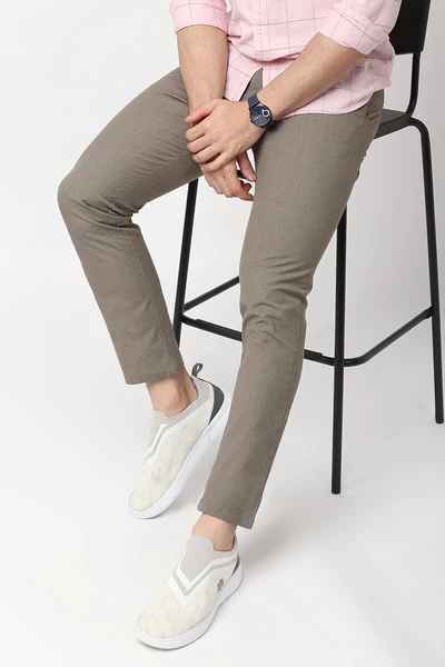 BASICS Mens MID BROWN TAPERED TROUSER 23BTR50304 FF