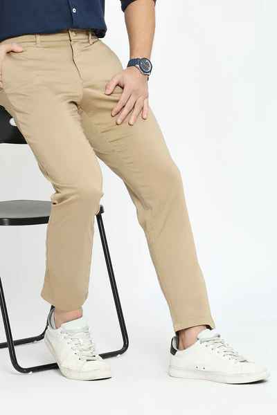 BASICS Mens KHAKI TAPERED TROUSER 23BTR52945 FF