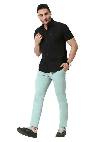 BASICS Mens MID GREEN TAPERED TROUSER 23BTR50171 FF