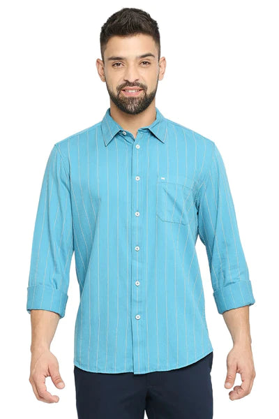 BASICS Mens BLUE SLIM SHIRT 23BSH51644 HS