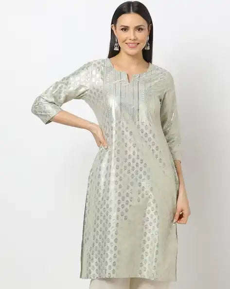 WOMENS KURTHI SILVER GREY