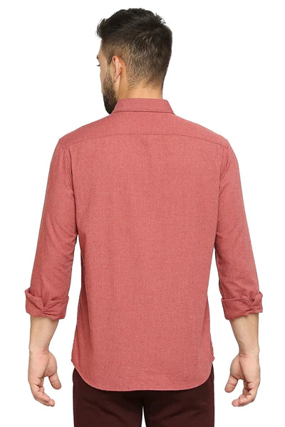 BASICS Mens RED SLIM SHIRT 23BSH52057 LS