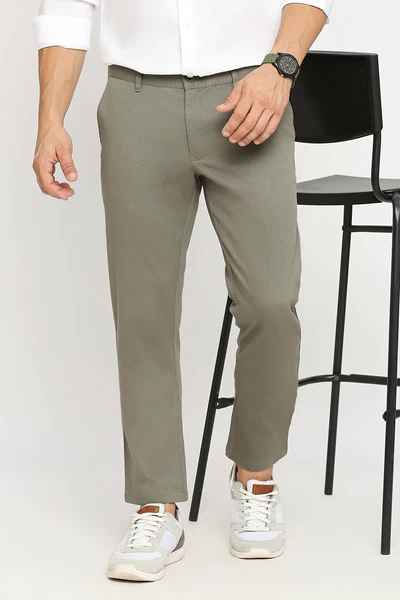 BASICS Mens LIGHT GREEN TAPERED TROUSER 23BTR51559 FF