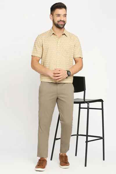 BASICS Mens LIGHT BROWN TAPERED TROUSER 23BTR51611 FF