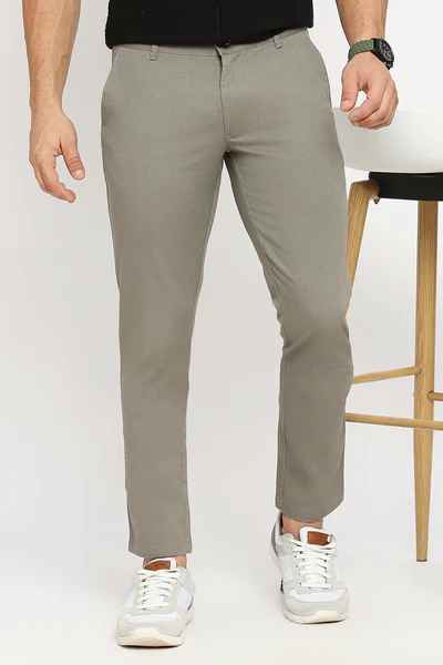 BASICS Mens MID GREY TAPERED TROUSER 23BTR51572 FF
