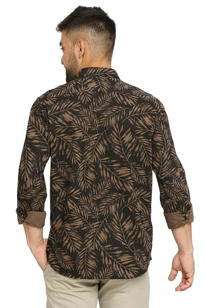 BASICS Mens OLIVE SLIM SHIRT 23BSH51823 LS