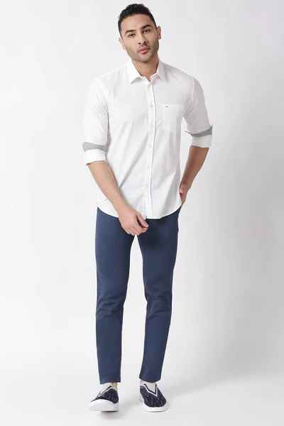 BASICS Mens NAVY TAPERED TROUSER 23BTR50193 FF