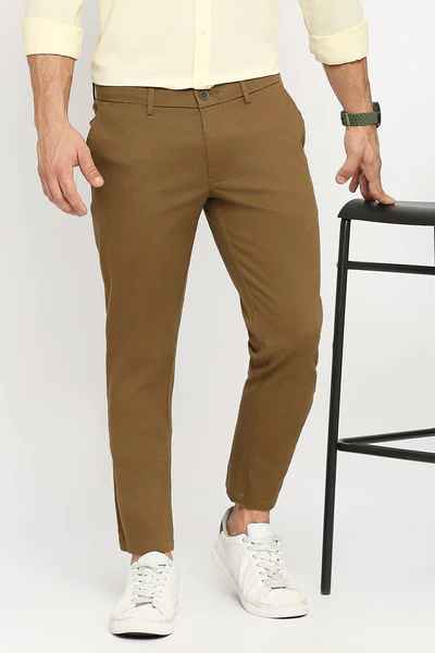 BASICS Mens KHAKI TAPERED TROUSER 23BTR51612 FF