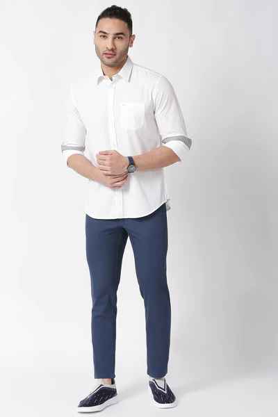 BASICS Mens NAVY TAPERED TROUSER 23BTR50193 FF