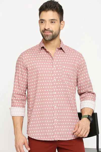 BASICS Mens PINK SLIM SHIRT 23BSH51889 HS