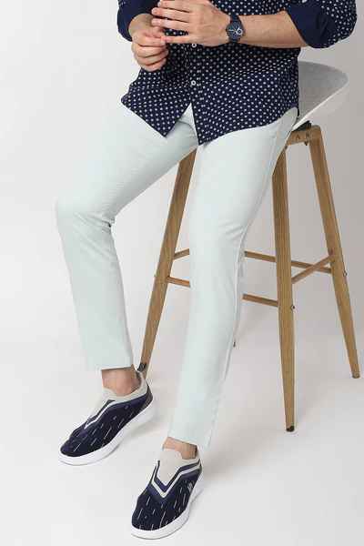 BASICS Mens LIGHT BLUE TAPERED TROUSER 23BTR50277 FF