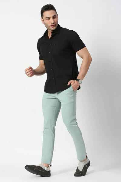 BASICS Mens MID GREEN TAPERED TROUSER 23BTR50171 FF
